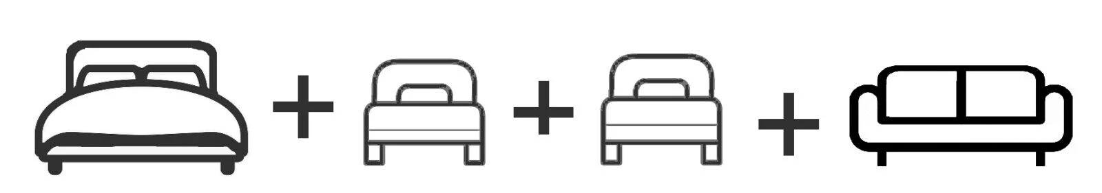 Double Hotel Room Line Icon